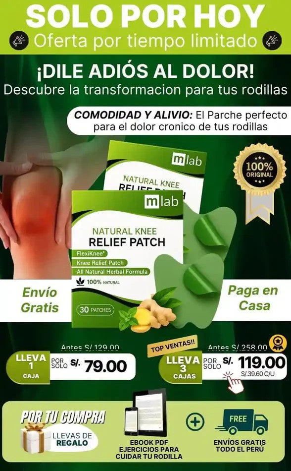 PATCH RELIEF x 30 UNIDADES (Adiós al dolor de rodilla)